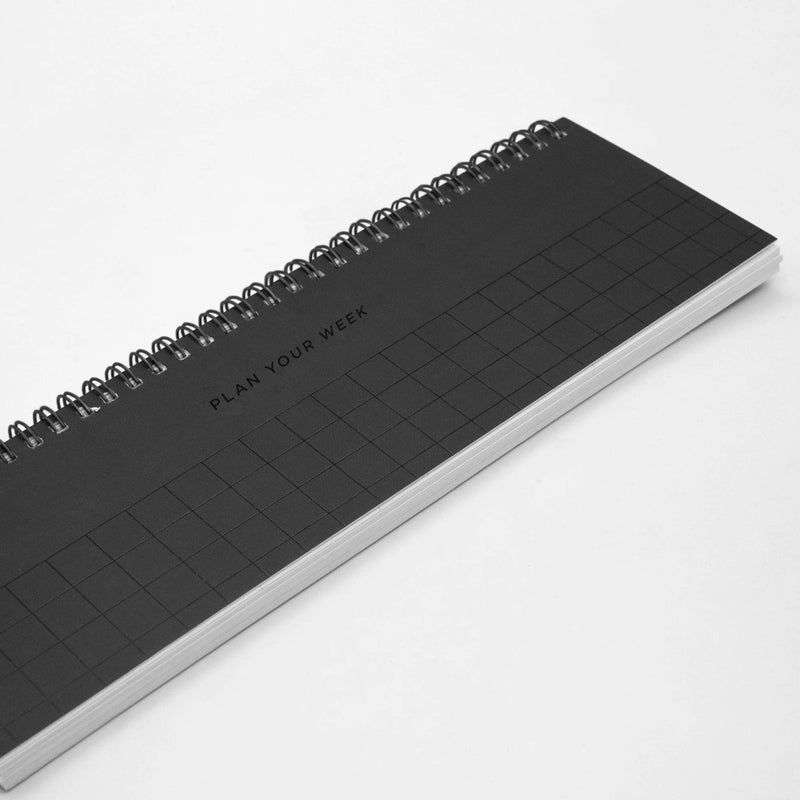 IPPINKA Weekly Calendar Planner with Softcover, Undated Desk Weekly Daily Calendar Planner, Scheduler Memo Pad, Appointment Notebook, Includes 78 Pages - Midnight Black - Image 2